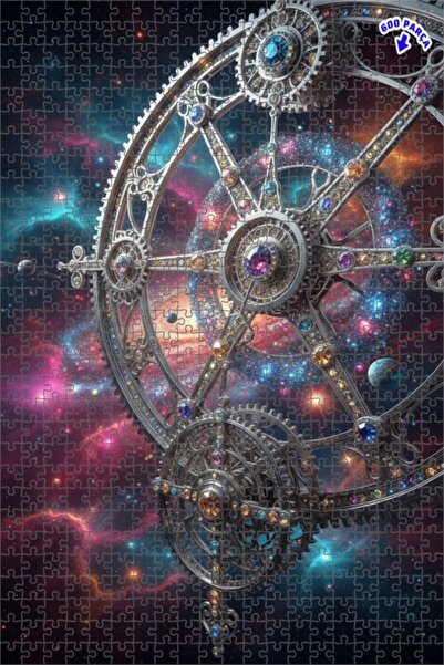 Teona Ahşap آلية ساعة كوزميكية ذات إطار مزدوج الطبقات بمظهر الطلاء الزيتي، لغ...