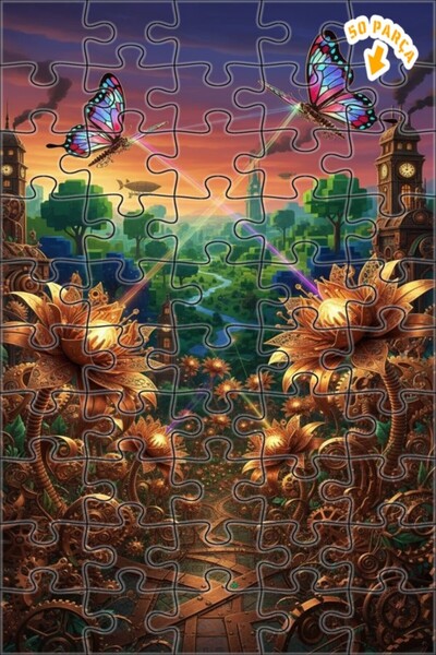 Teona Ahşap ألغاز خشبية على شكل فراشات بالبخار وزهور ميكانيكية ذات طبقتين 50 ...