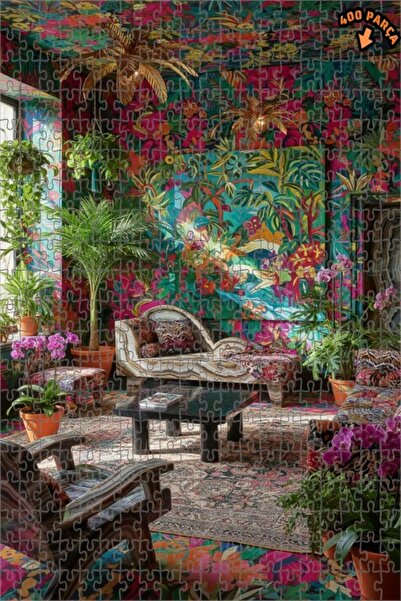 Teona Ahşap لغز خشبي بتصميم رسم زيتي مستوحى من الغابات الاستوائية 400 قطعة 35x35