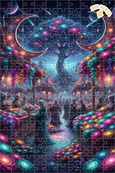 Teona Ahşap لغز فني بمظهر لوحة زيتية لمكان السوق الفلكي 200 قطعة 25×35