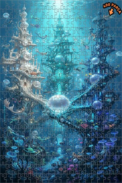 Teona Ahşap لغز خشبي ذو طبقتين على شكل مملكة حورية البحر 400 قطعة 35x35