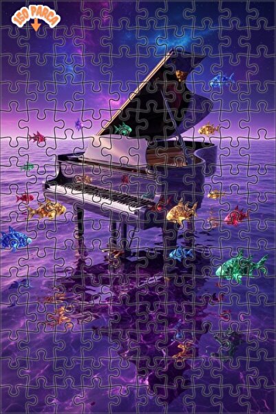 Teona Ahşap لوحة زيتية لسموحة السمك على شكل بيانو، ألغاز خشبية ذات طبقتين بإط...