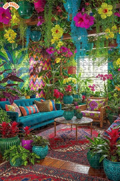 Teona Ahşap لغز خشبي مؤطر بطبقتين بمظهر لوحة زيتية لقاعة الحديقة الاستوائية 5...