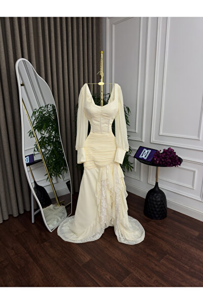 BTROON Georgette chiffon lace flared set