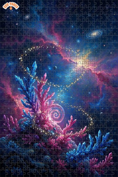 Teona Ahşap لغز خشبي مؤطر ذو طبقتين بمظهر لوحة زيتية لغابة الكريستال الكونية ...