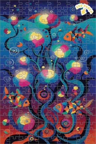 Teona Ahşap لغز خشبي يشبه اللوحات الزيتية لعالم الأسماك الملونة الغامض تحت ال...