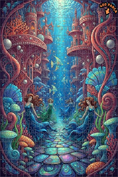 Teona Ahşap Mermaid Palace Fairytale Look Oil Painting Art Wooden Puzzle 400 ...