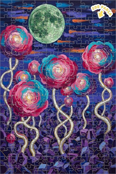 Teona Ahşap زهور ملونة في ضوء القمر الغامض تبدو كالرسم الزيتي 200 قطعة 25x35