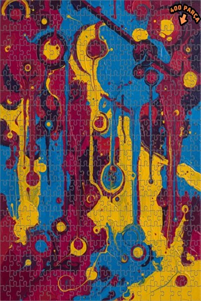 Teona Ahşap لغز خشبي مؤطر بطبقتين بمظهر لوحة زيتية فنية تجريدية 400 قطعة 35×35