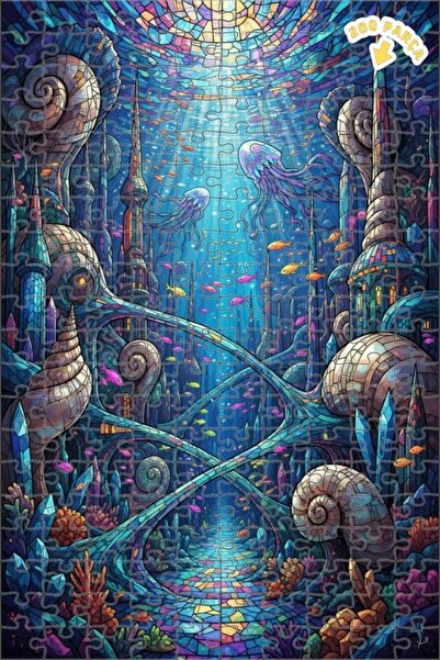 Teona Ahşap لغز خشبي فني من موزاييك سيريلد ستراند ميجرز، 200 قطعة، 25x35 سم