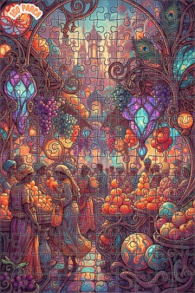 Teona Ahşap لغز خشبي مؤطر ذو طبقتين بمظهر مائي من سوق الشرق السحري، 150 قطعة،...