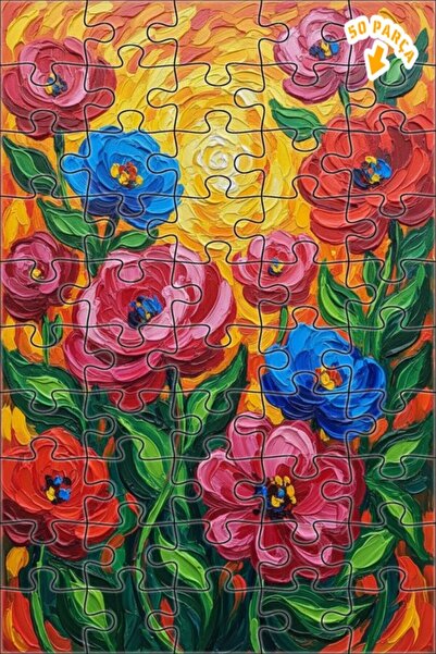 Teona Ahşap ألوان نابضة بالحياة، لوحة زيتية لحديقة الزهور، لغز خشبي مؤطر بطبق...