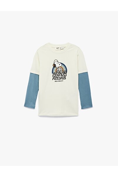 Koton Boy's Long Sleeve T-Shirt 6Wkb10359Tk Ecru