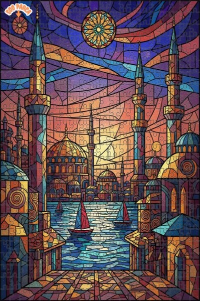 Teona Ahşap Magical Istanbul View Glass Mosaic Look Wooden Puzzle 500 Pieces ...