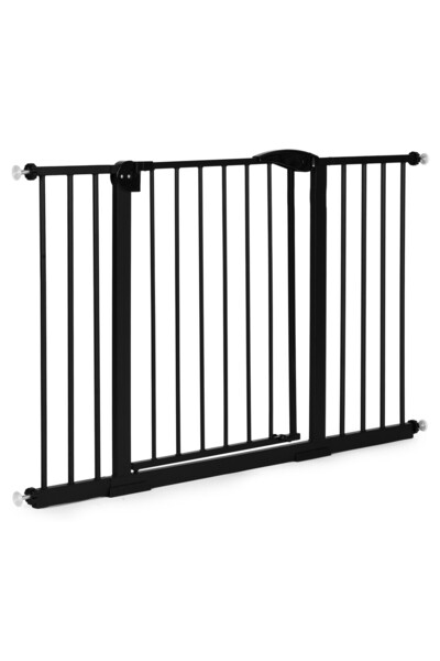 ideal STORE Poarta siguranta reglabila idealSTORE copii si animale 74-132 cm, otel neagra