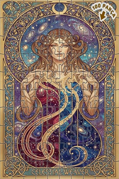 Teona Ahşap لغز خشبي مؤطر ذو طبقتين من كوزميك دوكماسر آرت، 100 قطعة، 25x25 سم