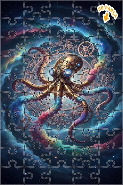 Teona Ahşap لوحة زيتية ميكانيكية على شكل أخطبوط، تجريدية فلكية، ألغاز خشبية م...