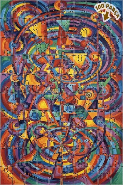 Teona Ahşap لغز خشبي حلزوني ملون سحري مزدوج الطبقات 100 قطعة 25x25