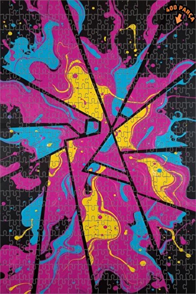 Teona Ahşap لغز خشبي مؤطر ذو طبقتين من Energetic Drip Art Modern Art، 400 قطع...