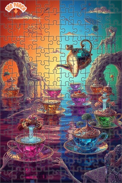 Teona Ahşap Fantastic Crystal Cups Double Layer Framed Wooden Puzzle 150 Piec...