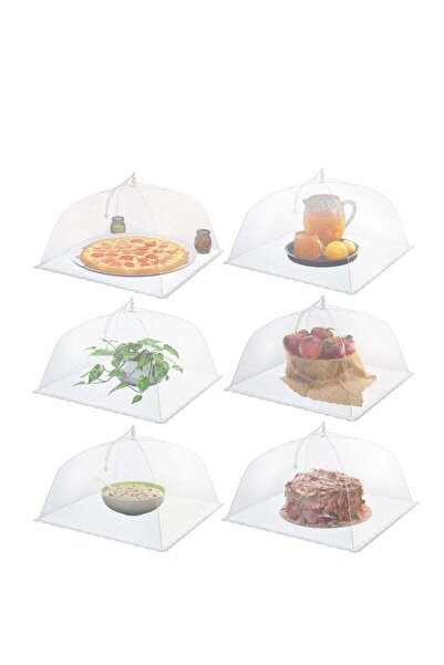 Arabest (6 Pack) 17x17 Pop Up Mesh Food Cover Tent Umbrella, Reusable and Fol...