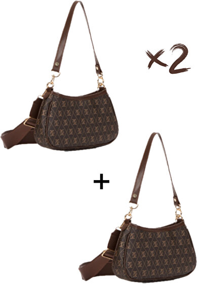 Newish Polo Women's Patterned Daily Crossbody Bag and Shoulder Bag – Gold Zip...