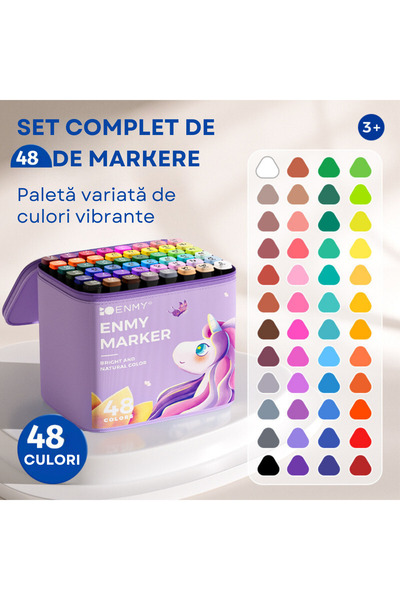 Qova Комплект от 48 професионални маркера, мастило на алкохолна основа, Qova®...