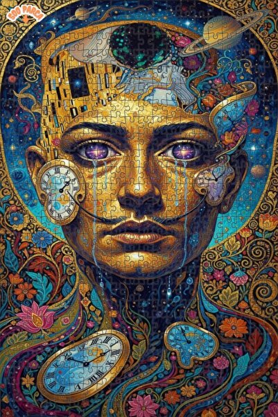 Teona Ahşap لوحة فنية خشبية مزدوجة الطبقات بإطار ذهبي اللون تحمل عنوان "وقت م...