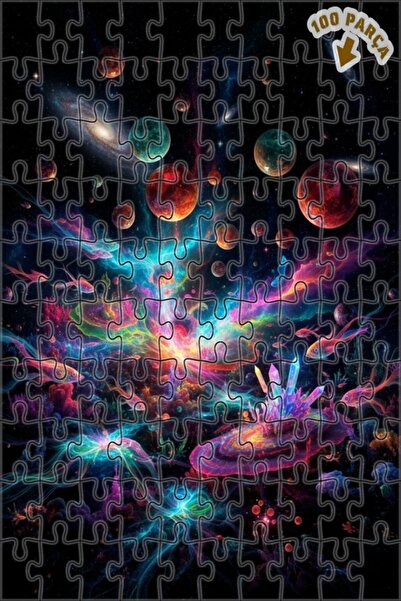 Teona Ahşap لغز خشبي مؤطر ذو طبقتين بمظهر لوحة زيتية لحلم الكون المجرمي 100 ق...