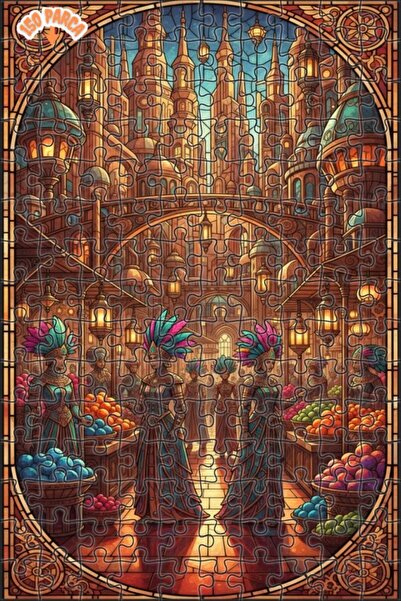 Teona Ahşap لغز فني بمظهر لوحة زيتية لمدينة سحرية 150 قطعة 20×30