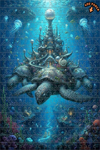 Teona Ahşap لغز قلعة السلحفاة الرائعة تحت البحر 400 قطعة 35x35