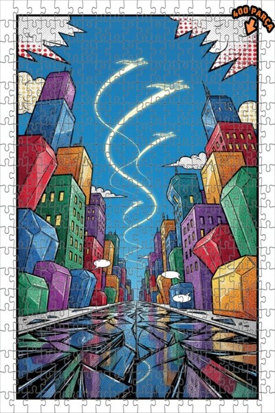 Teona Ahşap مجموعة كوميك سيتي أبراج السماء الساعقة واليخوت الطائرة 400 قطعة 3...