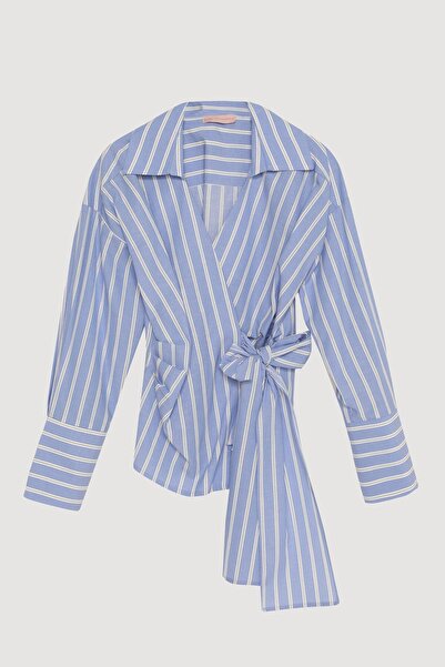 Quzu Kadın Bluz BLZ00476 Mavi