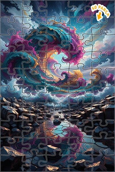 Teona Ahşap لغز خشبي مؤطر من طبقتين من ديف ويف آرت 50 قطعة 15x25