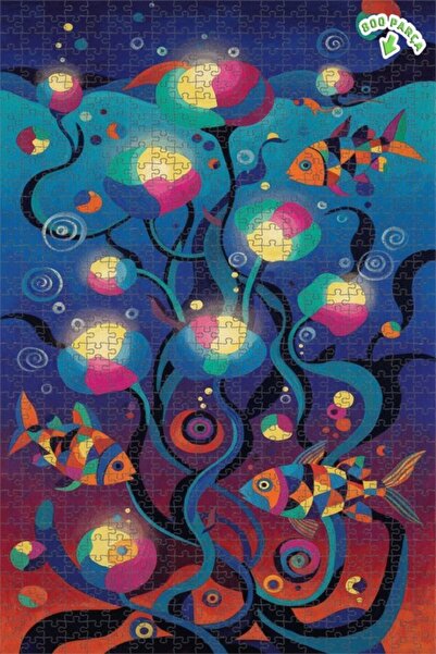 Teona Ahşap لغز خشبي يشبه اللوحات الزيتية لعالم الأسماك الملونة الغامض تحت ال...