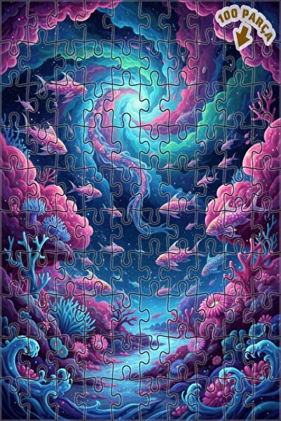 Teona Ahşap لغز خشبي مؤطر ذو طابقين بتصميم مجرة الغواصة السحرية المطلية بالزي...