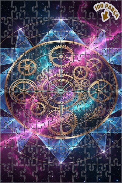 Teona Ahşap لعبة ألغاز خشبية بإطار مزدوج الطبقات بتصميم عجلات ستيمبانك الكوني...