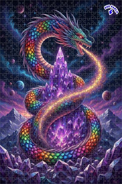 Teona Ahşap لغز خشبي ذو طبقتين بإطار من كريستال رينج أوف ذا دراجونز قوس قزح، ...