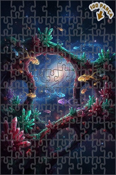 Teona Ahşap لغز خشبي على شكل أسماك كريستالية جالاكتيكية بإطار مزدوج الطبقات 1...