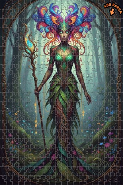 Teona Ahşap لغز خشبي مؤطر بطبقتين بمظهر ألوان مائية لجنية الغابة السحرية 400 ...