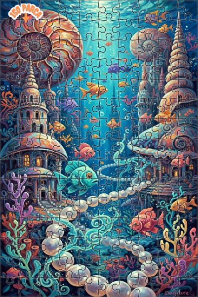 Teona Ahşap لغز خشبي بإطار مزدوج الطبقات بمظهر لوحة زيتية تحت البحر 150 قطعة ...