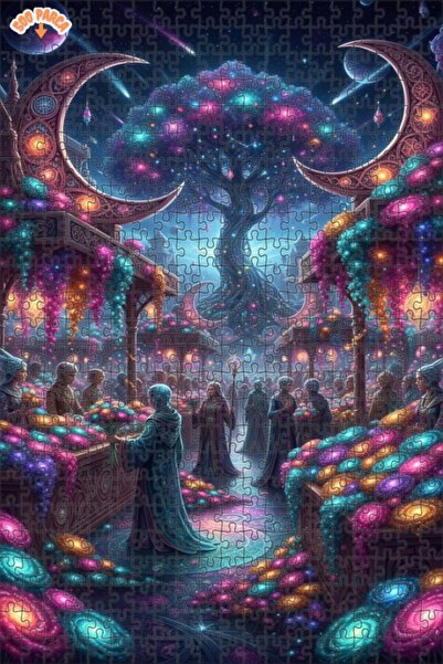 Teona Ahşap لغز فني بمظهر لوحة زيتية لمكان السوق الفلكي 500 قطعة 50×30