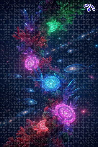 Teona Ahşap لغز خشبي بإطار مزدوج الطبقات على شكل أسماك كريستالية مرجانية 600 ...