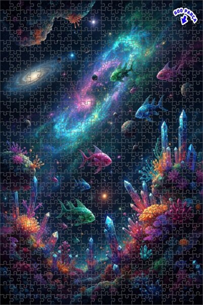 Teona Ahşap لغز خشبي مؤطر ذو طبقتين بتصميم مخلوقات البحرية الفلكية، 600 قطعة،...