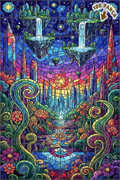 Teona Ahşap ألغاز خشبية رائعة على شكل شلالات كريستالية ذات طبقتين 100 قطعة 25x25