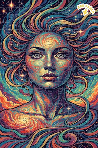 Teona Ahşap لوحة زيتية لصورة امرأة فلكية بمظهر خشبي مؤطر بطبقتين 200 قطعة 25×35