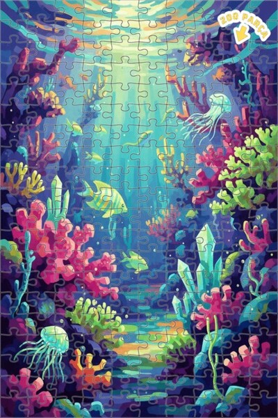 Teona Ahşap لغز خشبي بتصميم غابة كريستالية سحرية تحت الماء بمظهر لوحة زيتية 2...