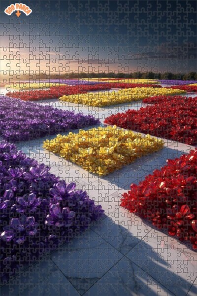 Teona Ahşap Crystal Garden Double Layer Framed Wooden Puzzle 500 Pieces 50X30