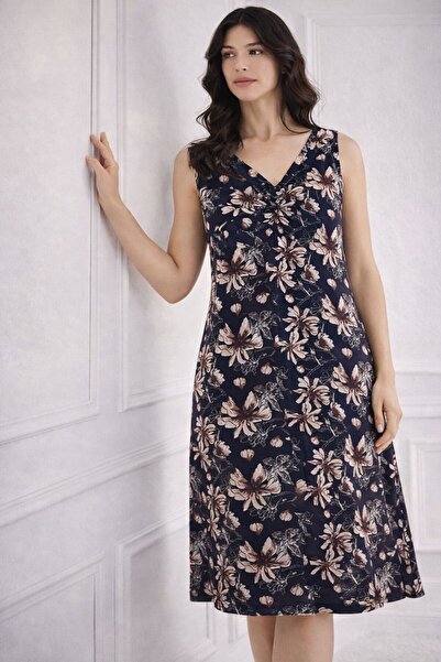 SCM LINGERIE Women's Thick Strap Patterned Viscosa Dress