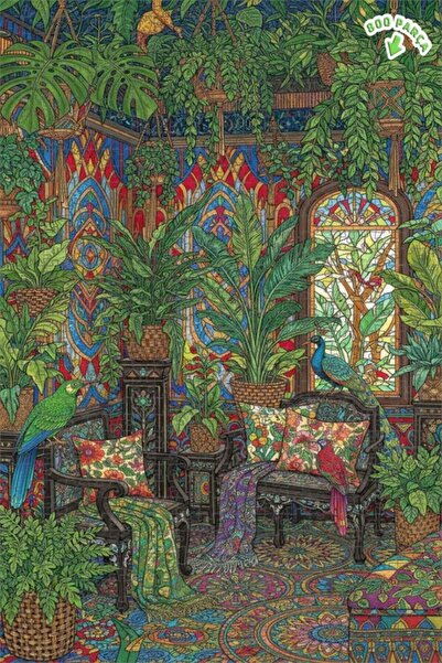 Teona Ahşap لغز خشبي مؤطر من طبقتين مستوحى من الببغاء والطاووس من تروبيك جارد...